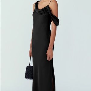Fame and Partners Francois Black Satin Gown